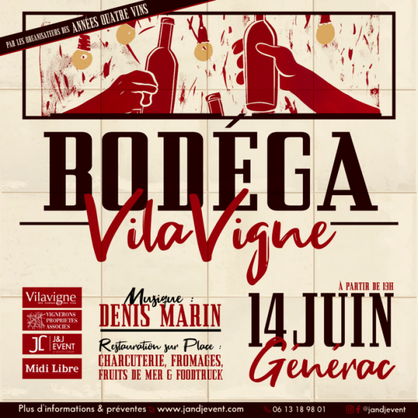 La soirée "Bodega Vilavigne" à Générac. Un verre de vin, une ambiance guinguette pour déguster du vin chez JandJ event